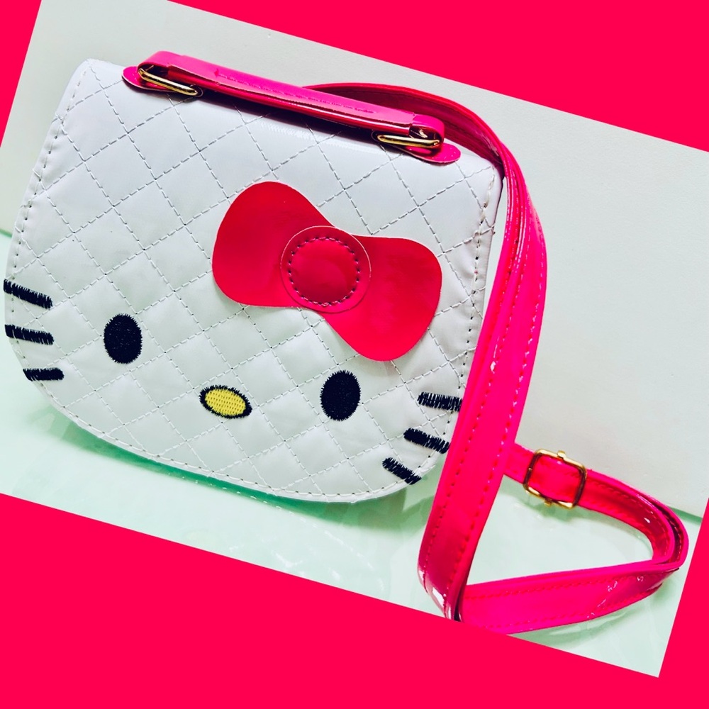 Fashionable Hello Kitty Quilted Faux Leather Crossbody Bag